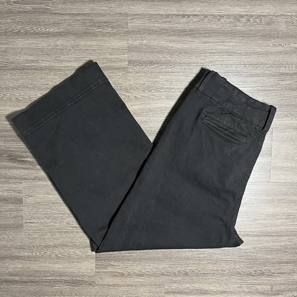 DUER LuxTwill High Rise Trouser Women's 34x28 Black Wide Leg WPMR1015 EUC